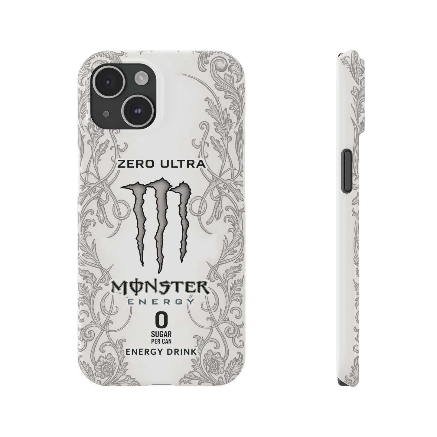 Monster Energy White iPhone Case - White Ultra Energy Drink-Inspired Phone Cover