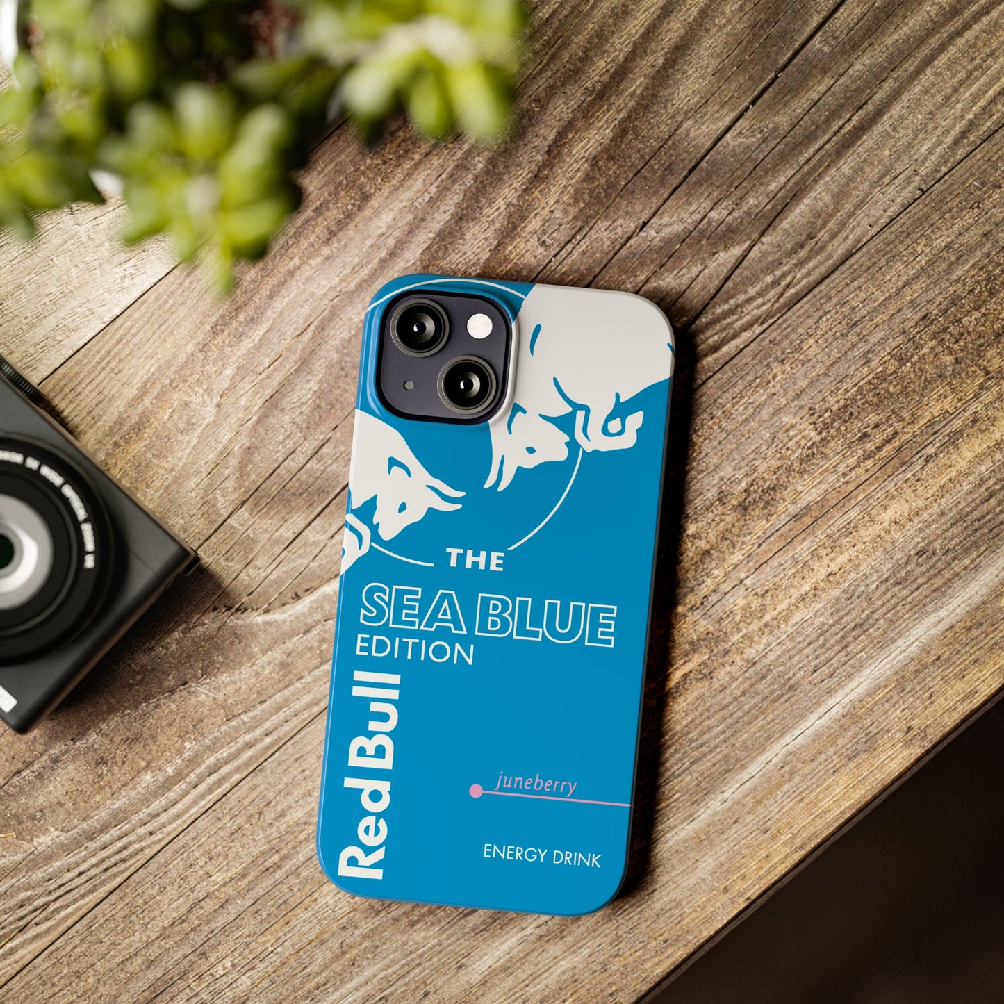 Red Bull Energy Drink iPhone Case - Sea Blue Juneberry Edition