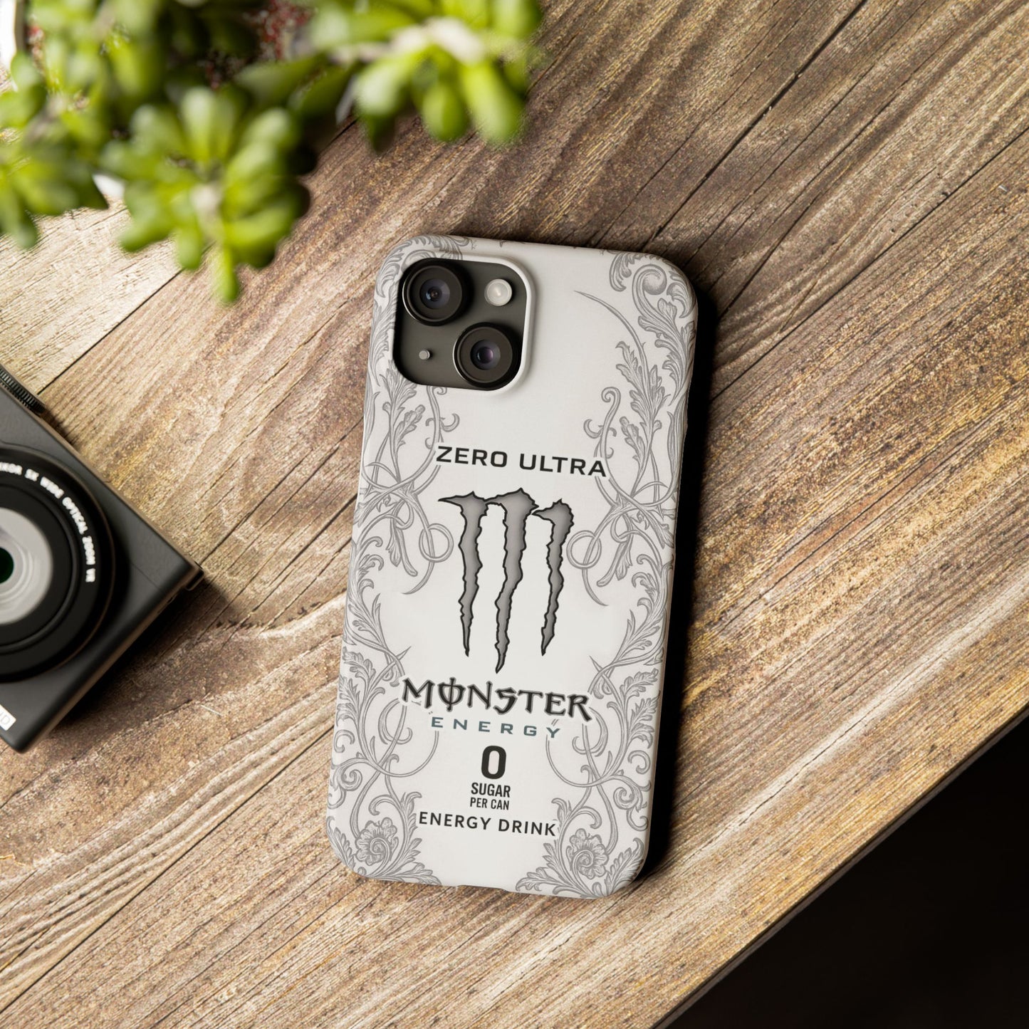 Monster Energy White iPhone Case - White Ultra Energy Drink-Inspired Phone Cover