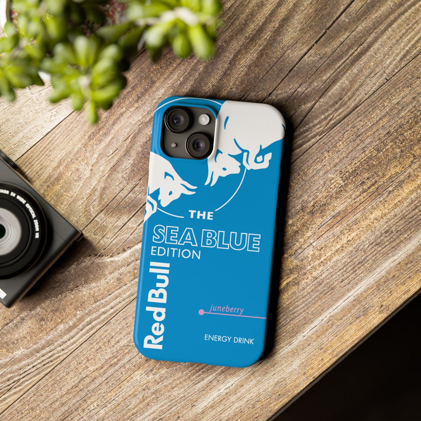 Red Bull Energy Drink iPhone Case - Sea Blue Juneberry Edition