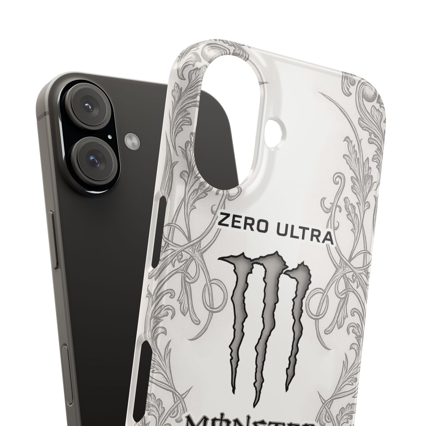 Monster Energy White iPhone Case - White Ultra Energy Drink-Inspired Phone Cover