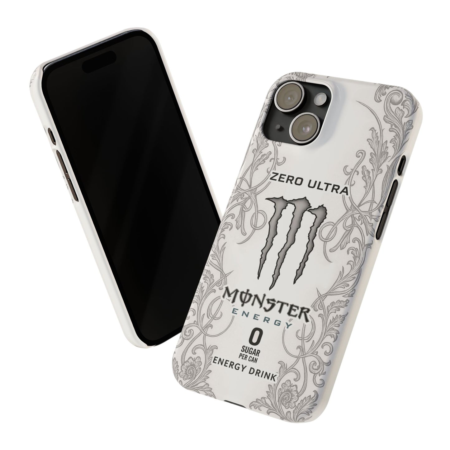 Monster Energy White iPhone Case - White Ultra Energy Drink-Inspired Phone Cover