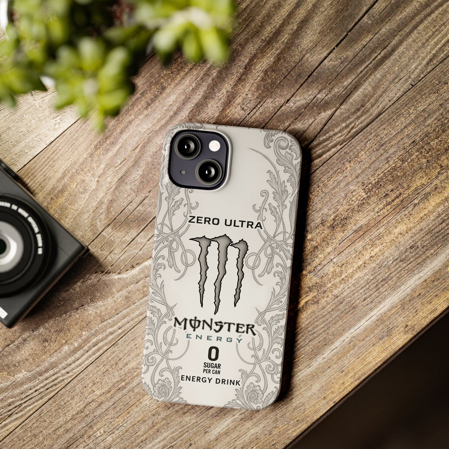 Monster Energy White iPhone Case - White Ultra Energy Drink-Inspired Phone Cover