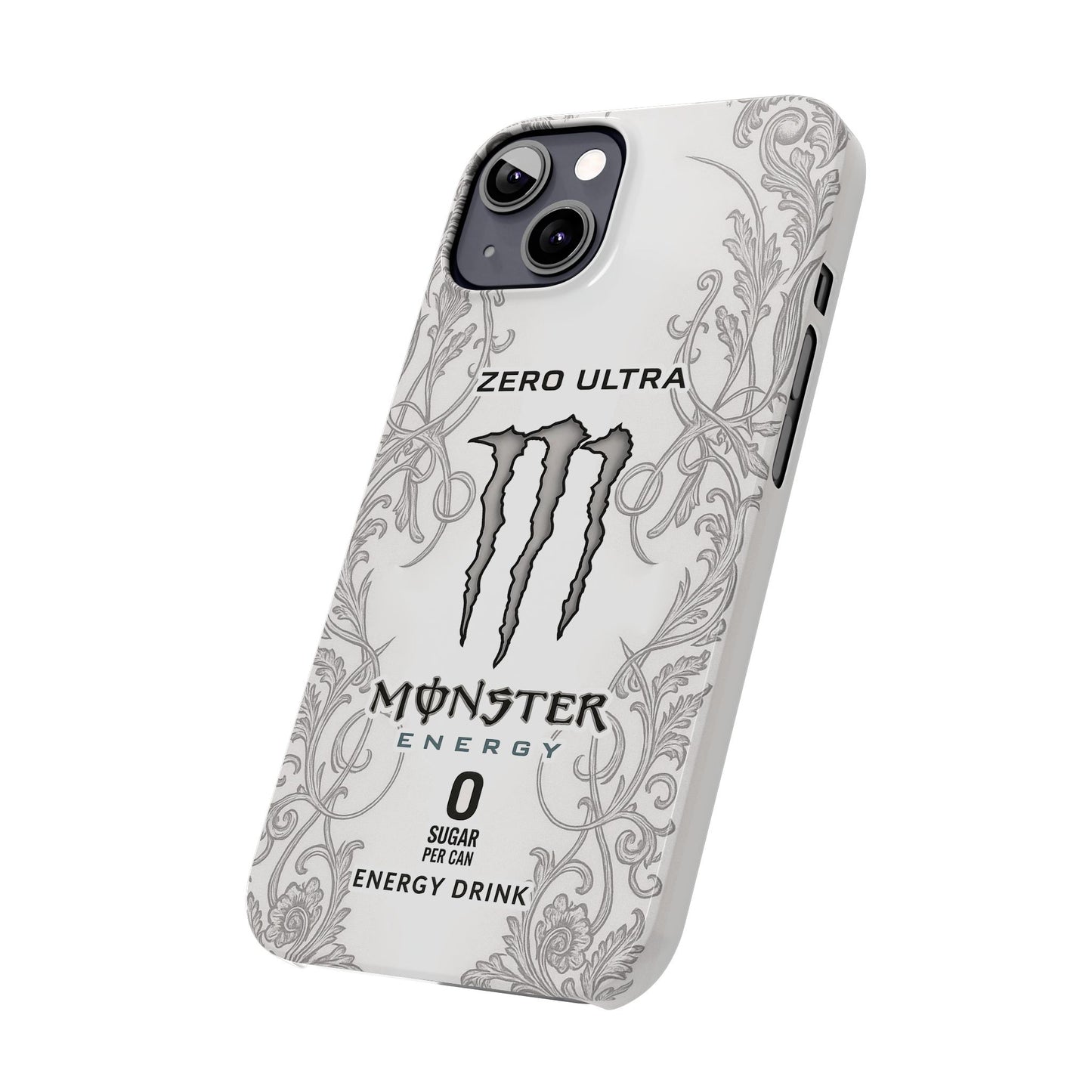 Monster Energy White iPhone Case - White Ultra Energy Drink-Inspired Phone Cover